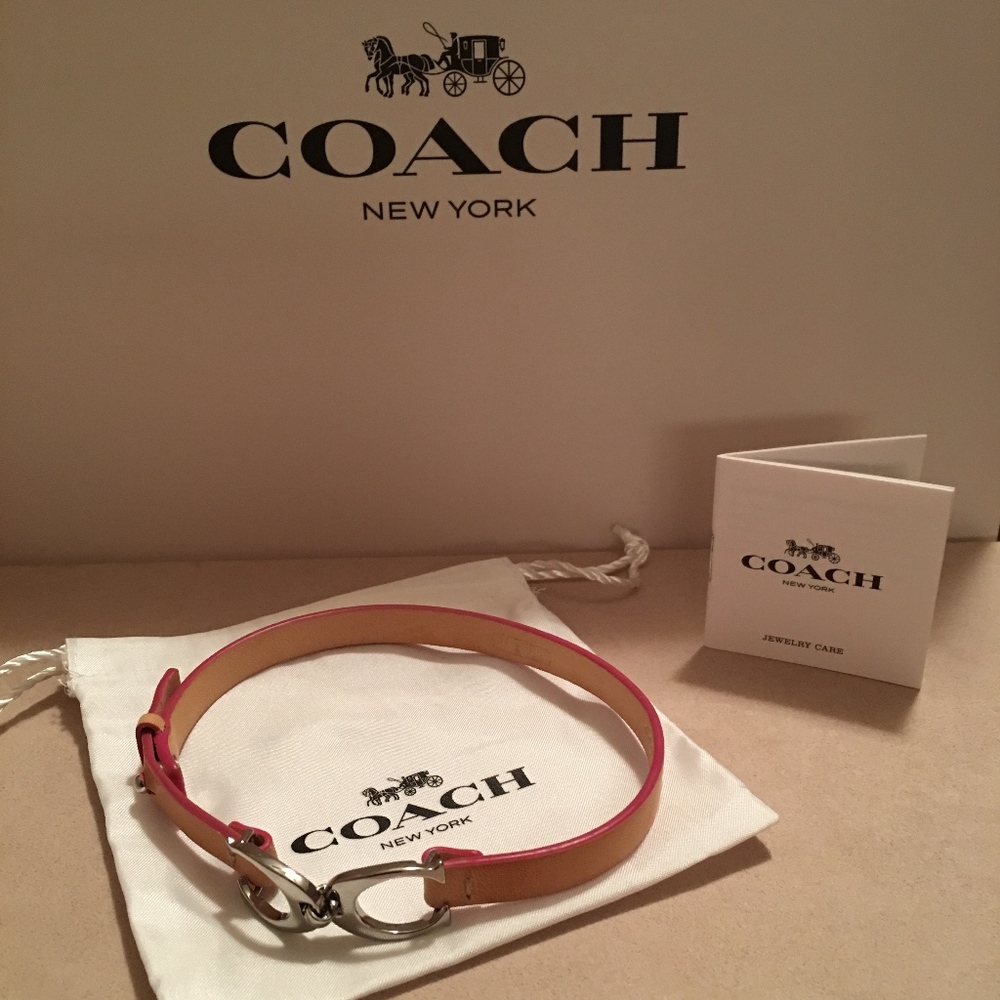 COACH DOUBLE WRAP LEATHER SIGNATURE C BRACELET